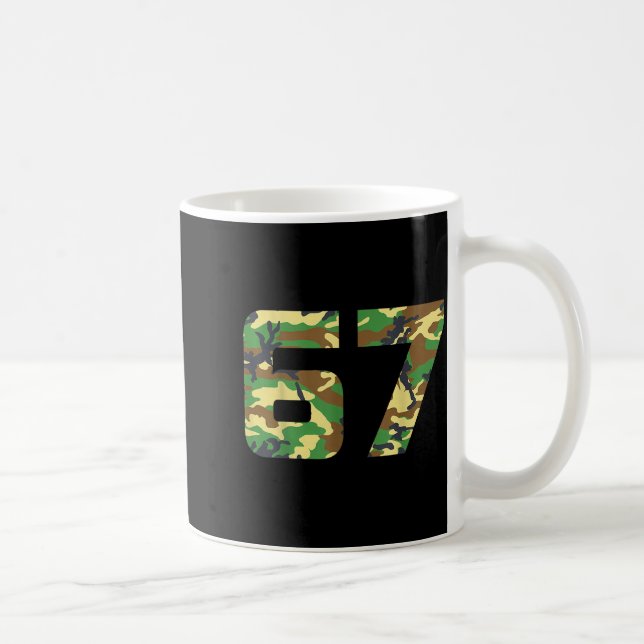 Camo Number 6 7 Funny Meme Costume Six Seven Hunte Coffee Mug (Right)