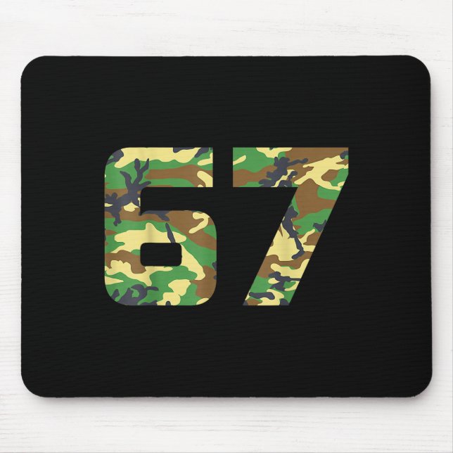Camo Number 6 7 Funny Meme Costume Six Seven Hunte Mouse Mat (Front)