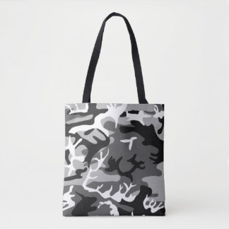 Camo Pattern - Black and White Tote Bag