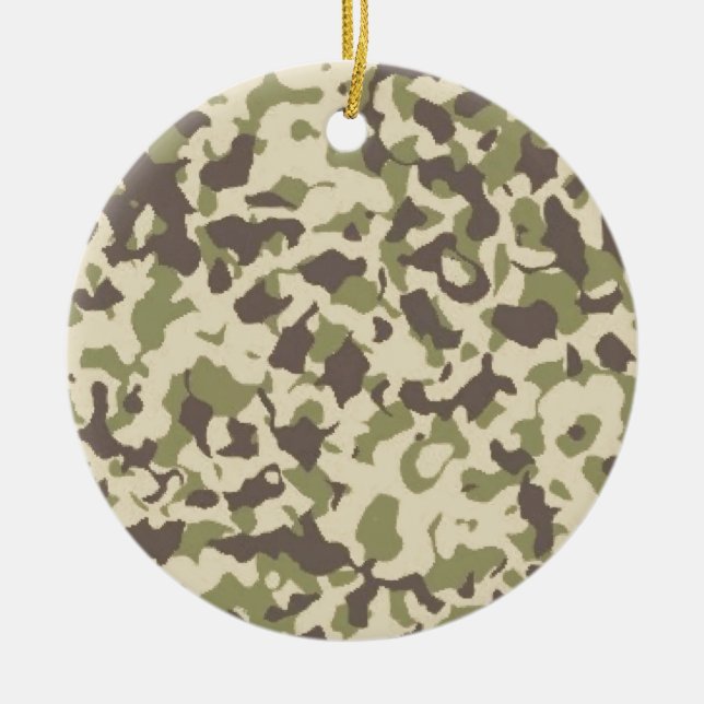 Camo Pattern Ceramic Tree Decoration (Front)