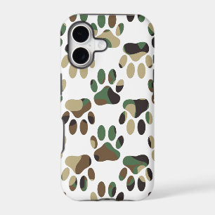 Camo Pattern Dog Paw Print