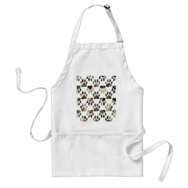 Camo Pattern Dog Paw Print Standard Apron (Front)