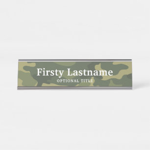 Camo Pattern for hunters or mililtary Desk Name Plate