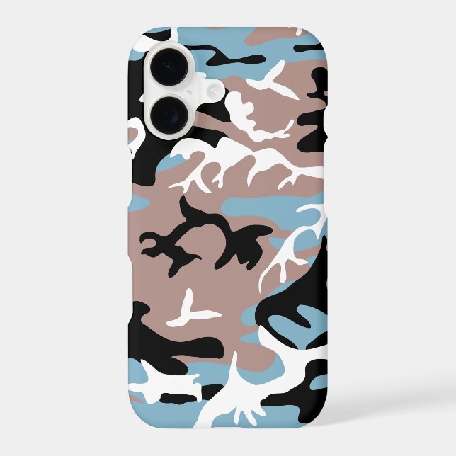 Camo Pattern - Grayish Red White Blue Black (Back)