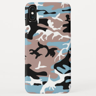 Camo Pattern - Grayish Red White Blue Black iPhone XS Max Case