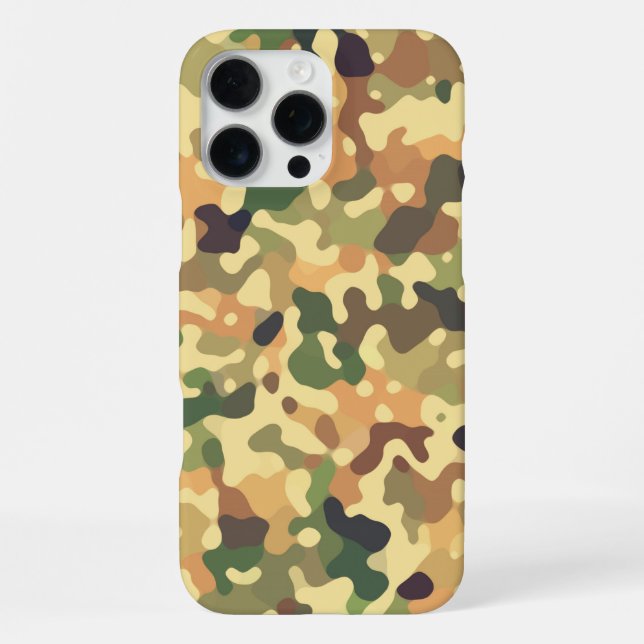 Camo Pattern - Green Orange Brown Black iPhone Case (Back)