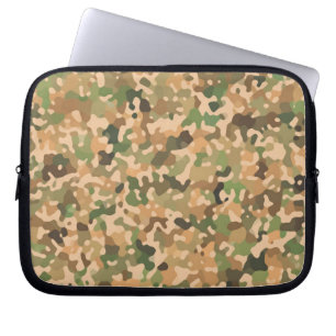 Camo Pattern - Green Orange Brown Black Laptop Sleeve