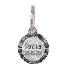 Camo Pattern Monogram Pet Name Tag Dog & Cat