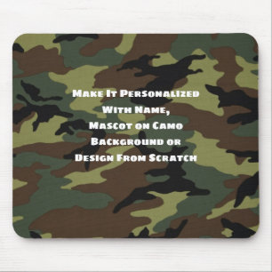 Camo Pattern Mouse Pad, Personalised Name Mascot Mat