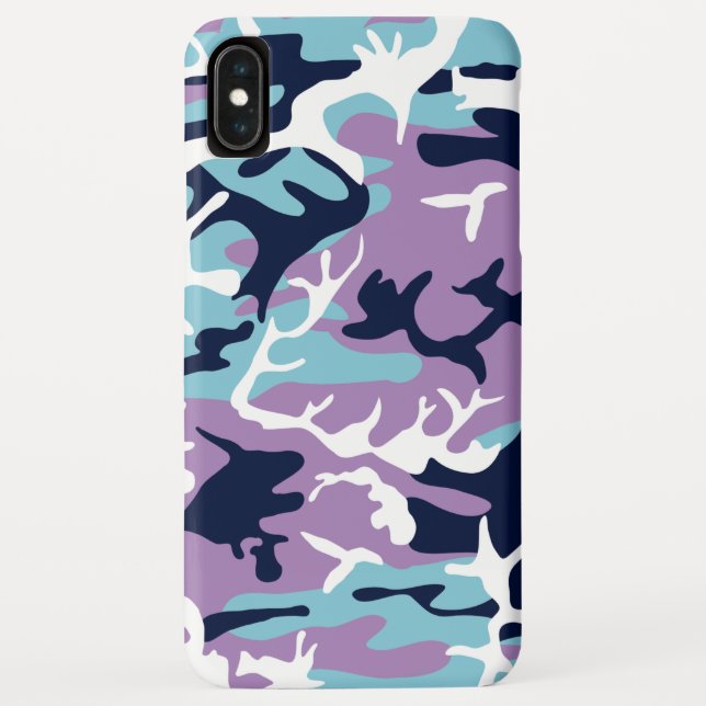 Camo Pattern - Purple Navy Blue White Case-Mate iPhone Case (Back)