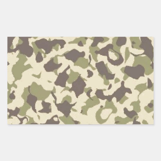 Camo Pattern Rectangular Sticker (Front)