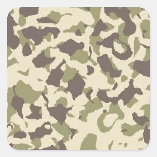 Camo Pattern Square Sticker (Front)