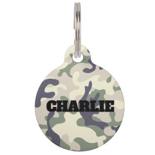 Camo Pattern with Name Take Me Home Info Dog ID Pet Tag