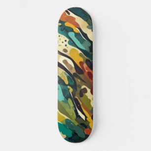 Camo pattern with rust and brown colours skateboard