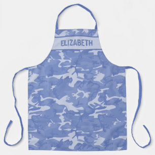 Camo Personalised Blue Apron
