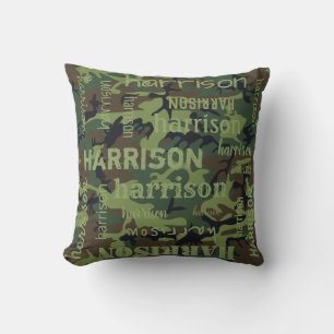 Camo Personalised Longer Name Cushion