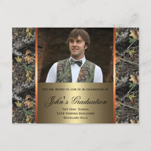 Camo Photo Graduation Postcard