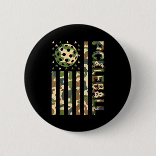 Camo pickleball-shirt american flag usa ball mom 6 cm round badge