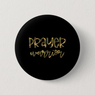 Camo Prayer Warrior Christian nk Breast Cancer 6 Cm Round Badge