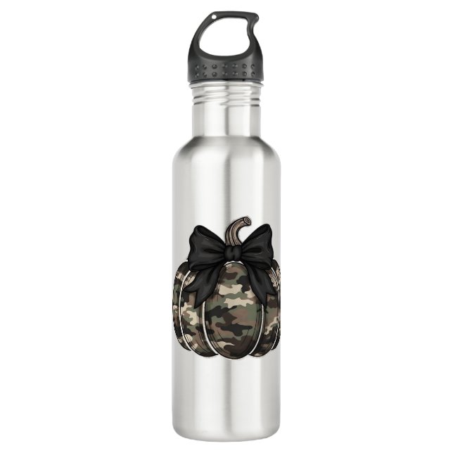Camo Pumpkin Classic T-Shirt.png 710 Ml Water Bottle (Front)
