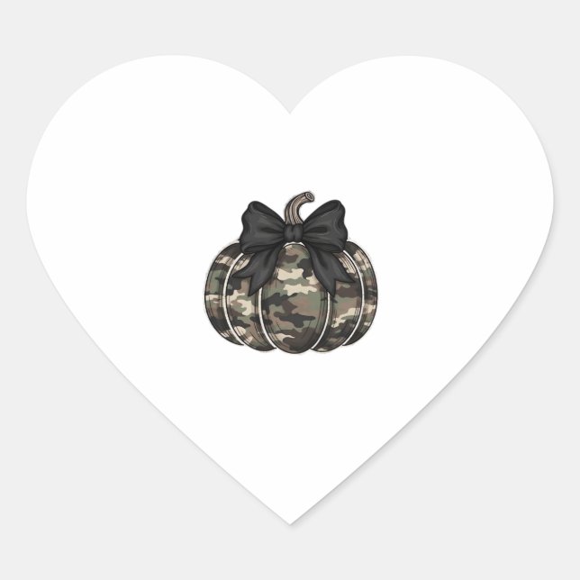 Camo Pumpkin Classic T-Shirt.png Heart Sticker (Front)