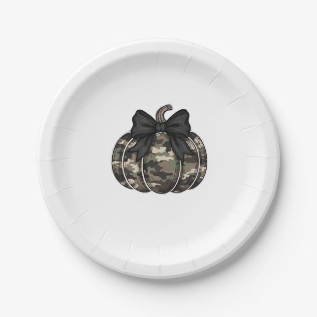 Camo Pumpkin Classic T-Shirt.png Paper Plate (Front)