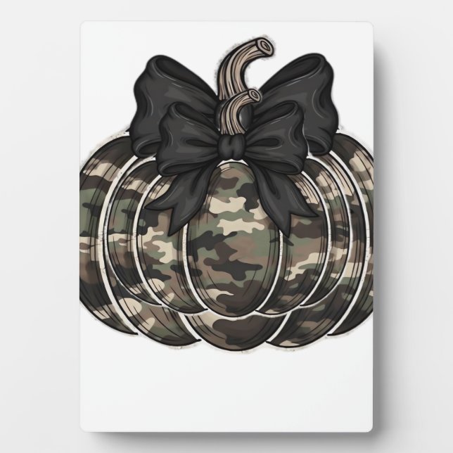 Camo Pumpkin Classic T-Shirt.png Plaque (Front)