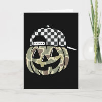 Camo Pumpkin Jack O Lantern Face Camouflage Hallow