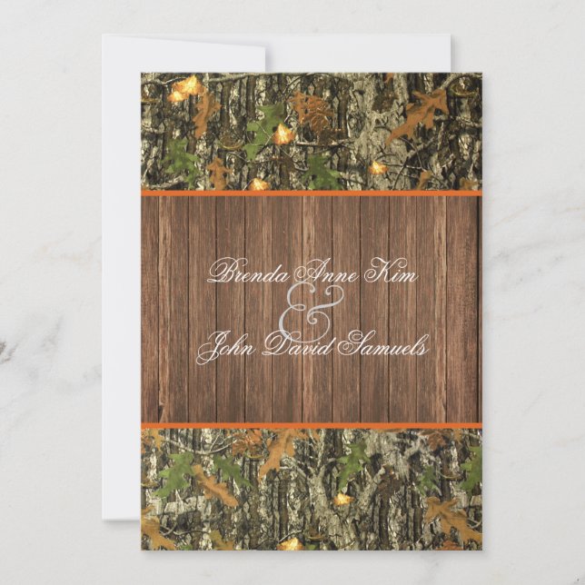 Camo Rustic Wedding Invitation (Front)