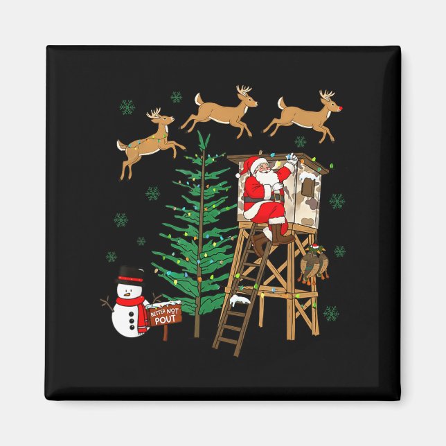 Camo Santa Christmas Deer Hunting Camouflage Hunte Magnet (Front)