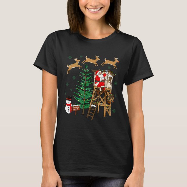 Camo Santa Christmas Deer Hunting Camouflage Hunte T-Shirt (Front)