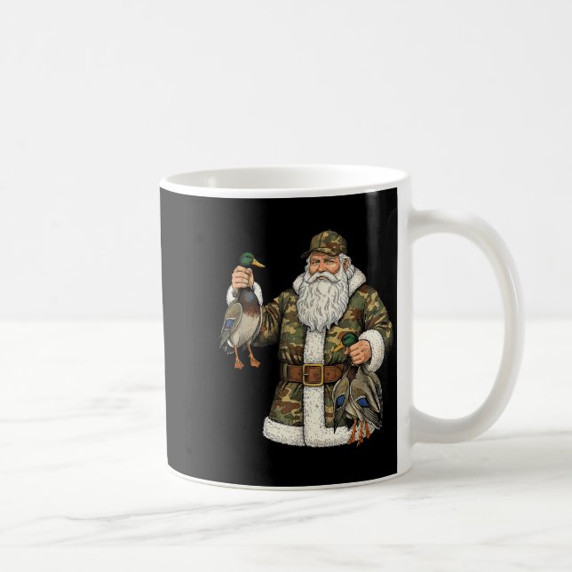 Camo Santa Mallard Duck Hunting Christmas Hunter G Coffee Mug (Right)