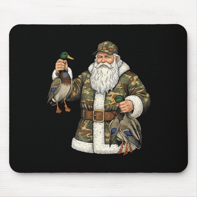 Camo Santa Mallard Duck Hunting Christmas Hunter G Mouse Mat (Front)