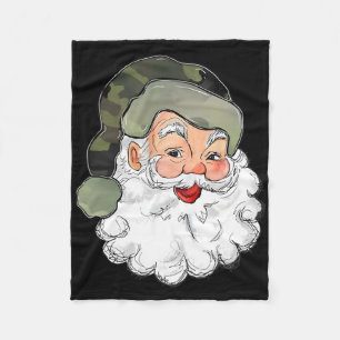 Camo Santa Merry Christmas Kids Camouflage Funny C Fleece Blanket