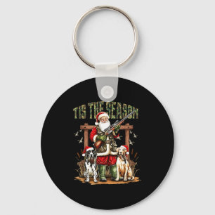 Camo Santa Tis The Season Hunter Christmas Hunting Key Ring