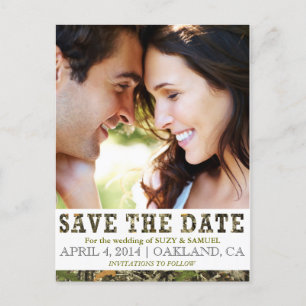 Camo Save The Date Announcement Postcard