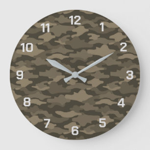 CAMO SEPIA ACRYLIC WALL CLOCK