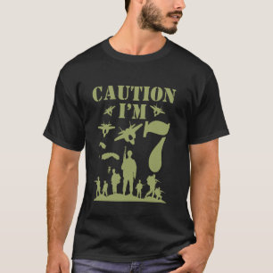 Camo Seven Birthday Boy Military 7th Party Boys Ag T-Shirt