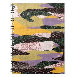 Camo Shapes: Vivid Collage Montage. Notebook