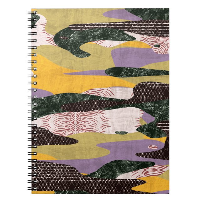 Camo Shapes: Vivid Collage Montage. Notebook (Front)