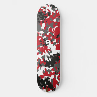 Camo Skateboard Red Black Gray White