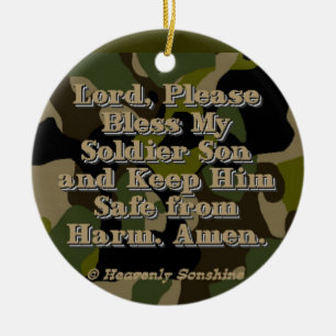 Camo Soldier Son Prayer Ceramic Tree Decoration