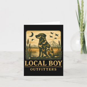 Camo Southern Local Boy Duck Hunting Black Lab Out Card