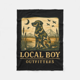Camo Southern Local Boy Duck Hunting Black Lab Out Fleece Blanket