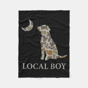 Camo Southern Local Boy Duck Hunting Black Lab Out Fleece Blanket