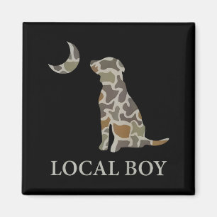 Camo Southern Local Boy Duck Hunting Black Lab Out Magnet