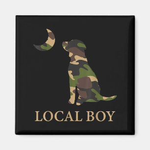 Camo Southern Local Boy Duck Hunting Black Lab Out Magnet
