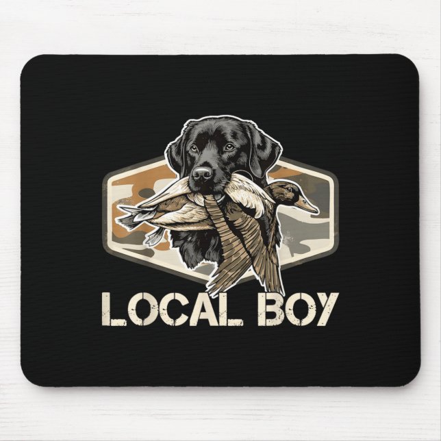 Camo Southern Local Boy Duck Hunting Black Lab Out Mouse Mat (Front)