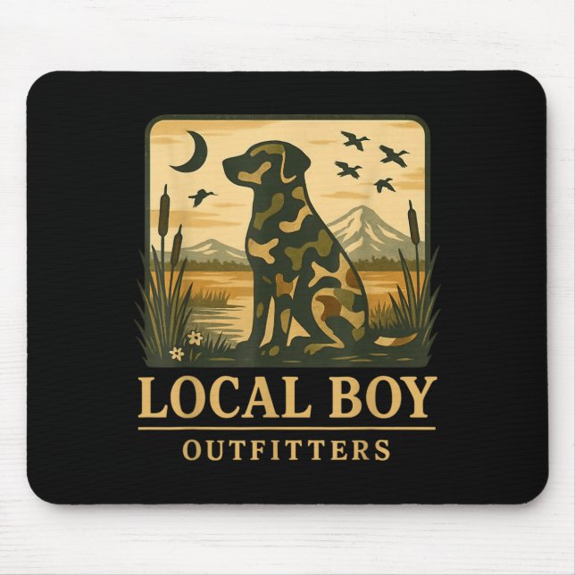 Camo Southern Local Boy Duck Hunting Black Lab Out Mouse Mat (Front)