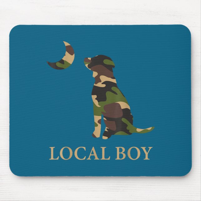 Camo Southern Local Boy Duck Hunting Black Lab Out Mouse Mat (Front)